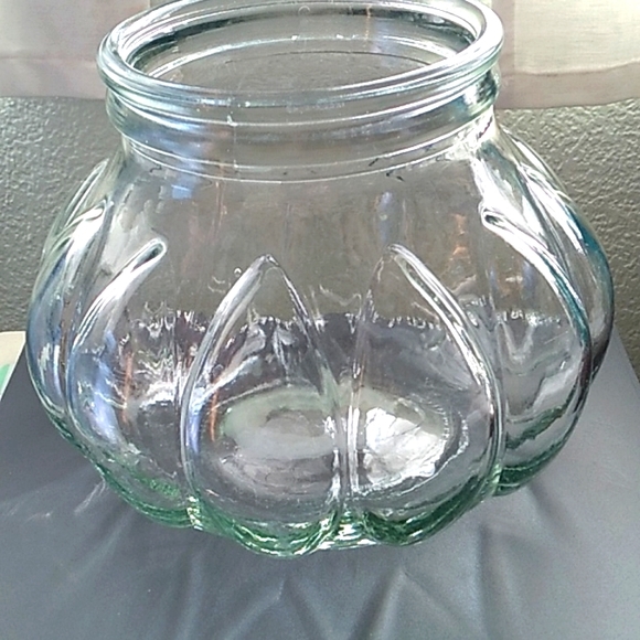 COPY - Pumpkin Glass green tint bubble glass Jar - Picture 3 of 4
